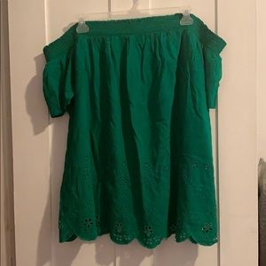 Off the shoulder eyelet blouse